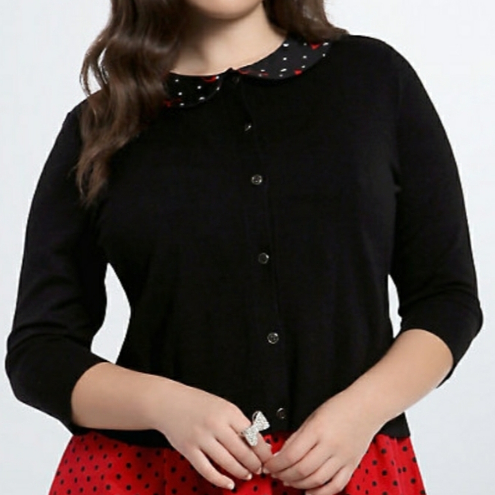 Torrid Retro Chic Sunglasses Print Collar Cardigan
